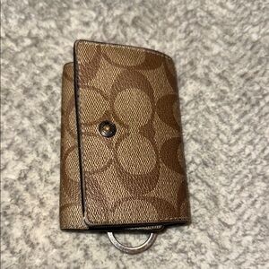 Coach Brown Monogram Key Holder